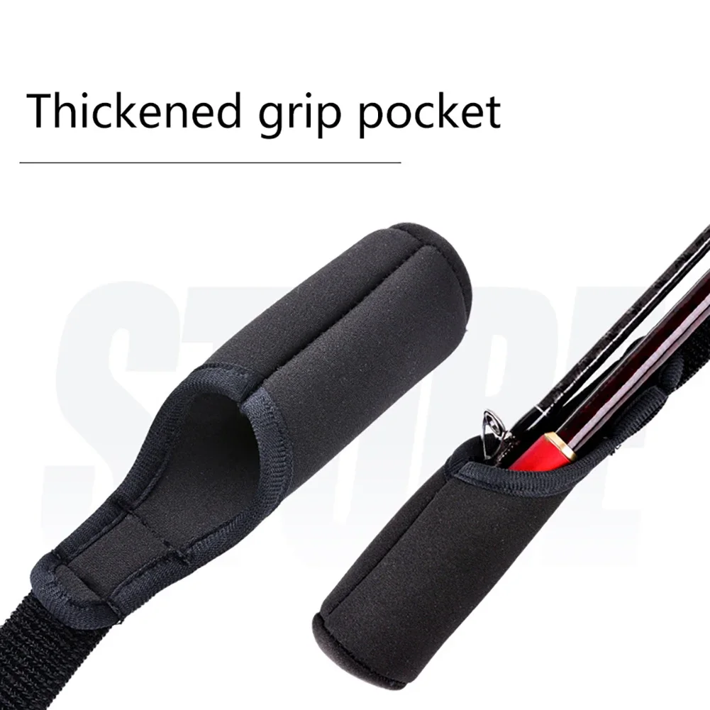Shockproof fishing rod holder strap fishing rod strapping wrap breathable splash-resistant wear-resistant adjustable accessories