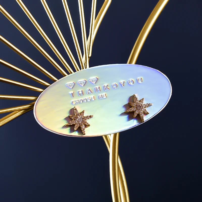 2022 새로운 스타일 주얼리 귀걸이 디스플레이 카드, 레이저 실버 전문 종이, 디보싱 엠보싱 공예, 무료 배송, 로트당 50 개