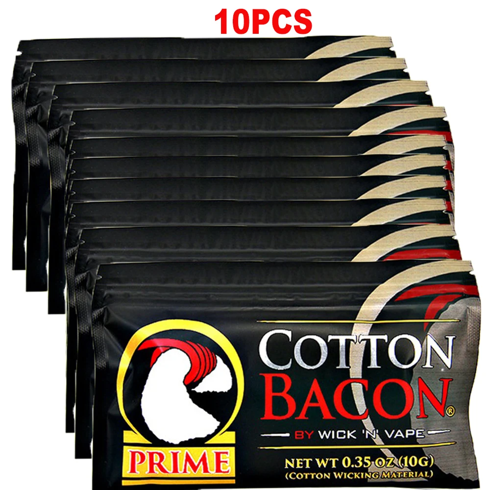 

10Park 100% 2,0 органический хлопок Bacon Prime Золотая версия Bacon Cotton для RDA RTA Tank Coil Wire DIY Tool Accessories