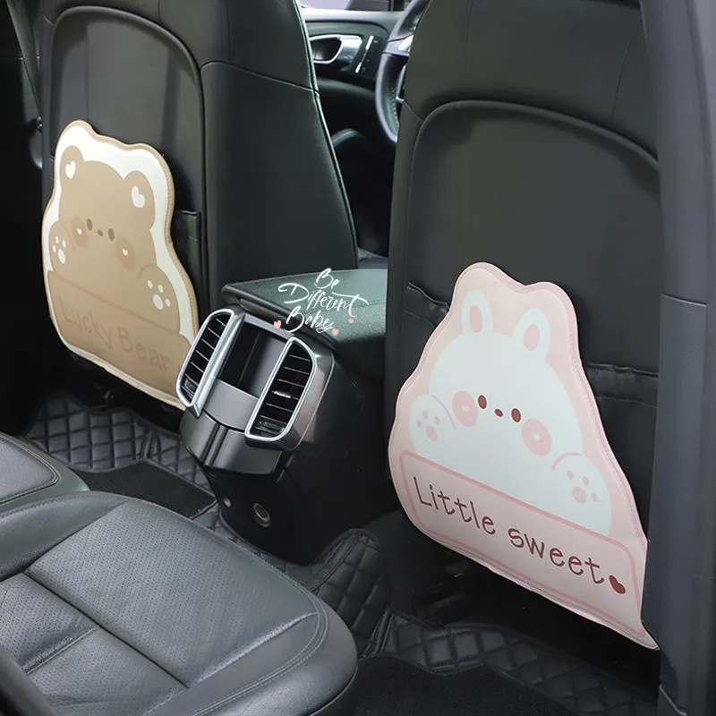 

Cartoon Car Anti Kick Pad, Leather Printed Car Seat, Rear Anti Dirt and Anti Kick Pad, Cute Car Interior Products