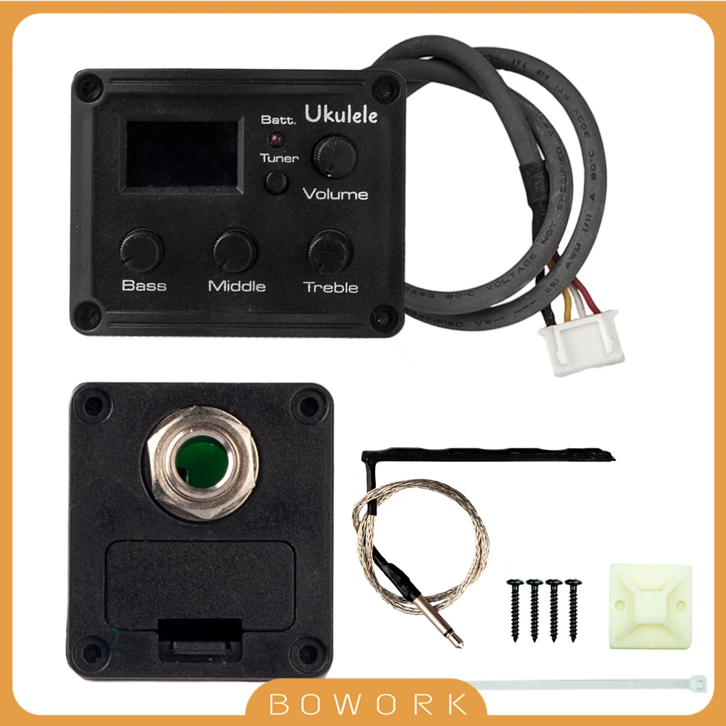 

NEW 3 Band Electronic Ukulele LCD Pickup Mini Hawaii Guitar EQ Equalize Hard Piezo UK Tuner System 4 String Guitarra Accessories