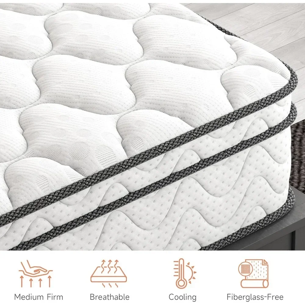 12 Inch Full Size Hybrid Mattress in a Box, Double Mattress with Memory Foam & Pocket Spring, Ergonomic Design & Pressure Relief 4
