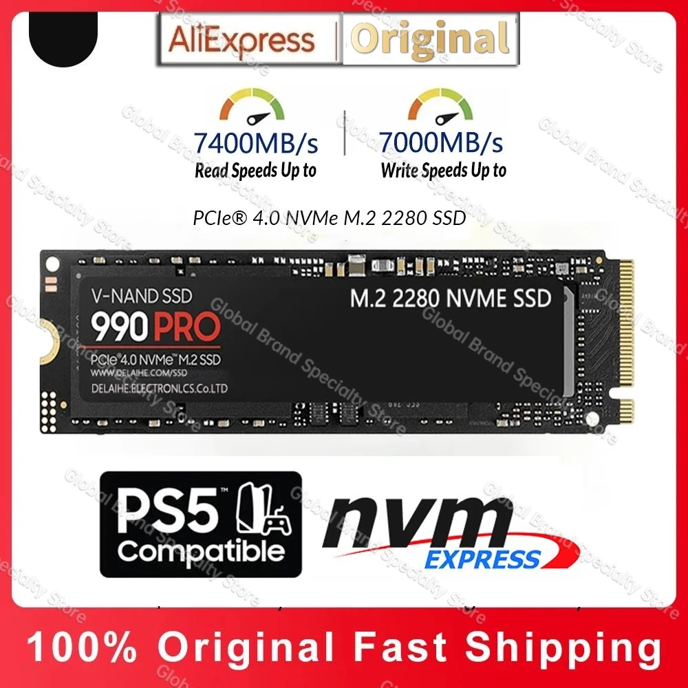 

990 PRO SSD Solid State Drive 4TB 2TB 1TB M.2 2280 SSD PCIe4.0 NVMe Gaming Internal Hard Drive 7450MB/S for PS5 Laptop Desktop