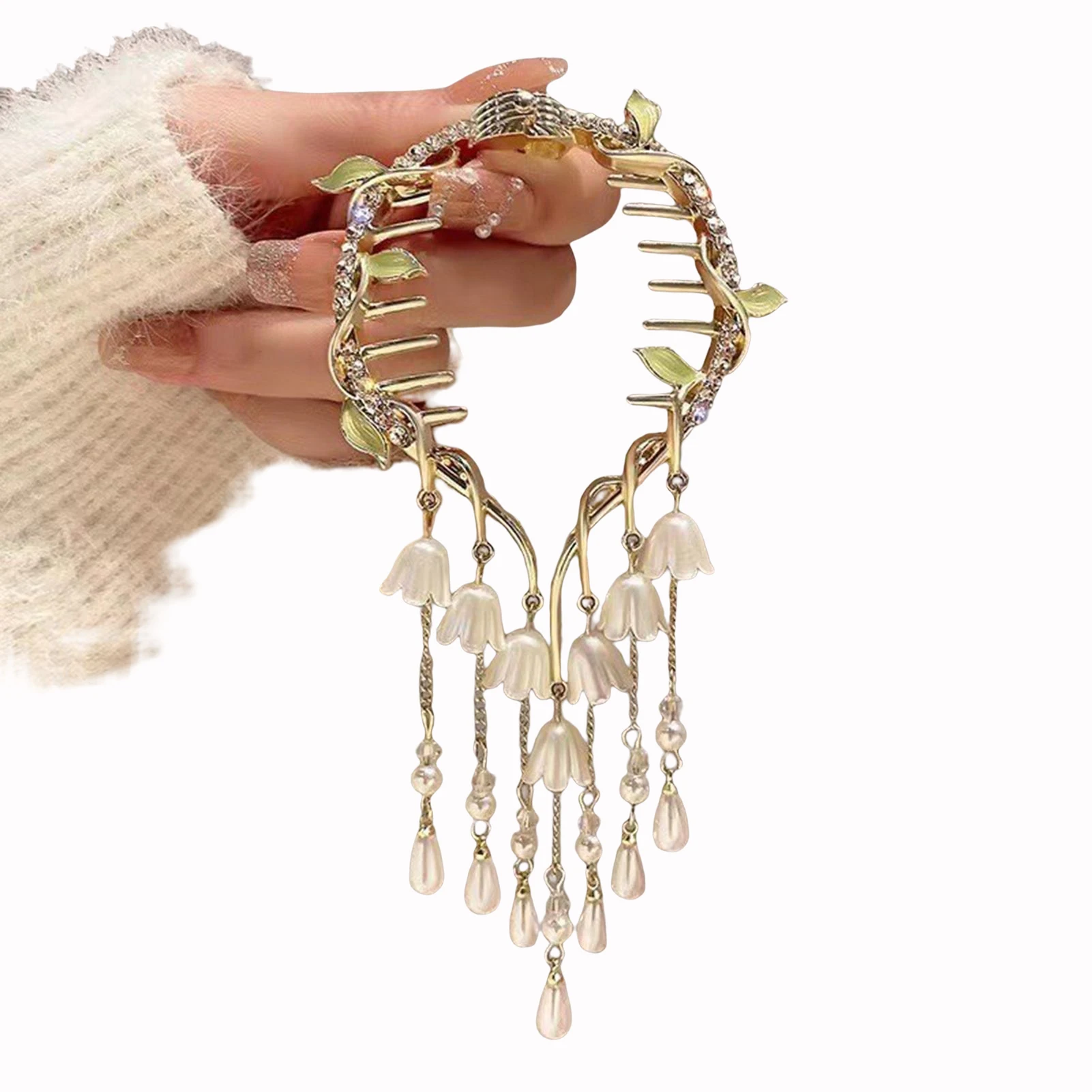 

Wind Bell Pendant Hairpin Barrettes Steadily Hold Flower Hair Bun Accessories for Thinner Thick Hair Styling
