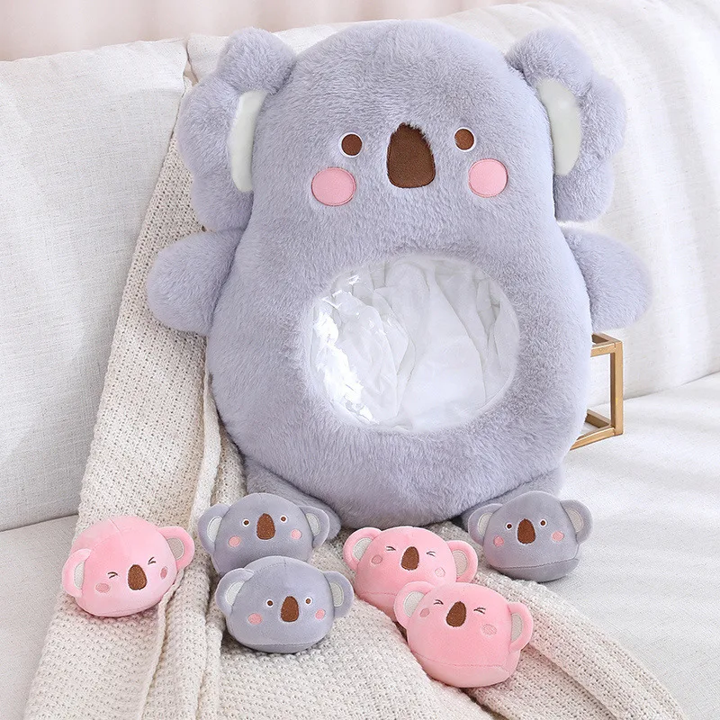 6Pcs Small Toys Inside Cute Panda Koala Rabbit Dinosaur Cartoon Animals Plush Pillow Soft Stuffed Sofa Cushion Homdecor Pillow 2