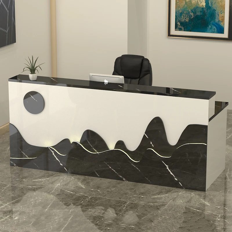 Retro Beauty Reception Desks Counter Storage Aesthetic Mostrador Commercial Furniture