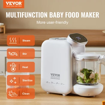 VEVOR Baby Food Maker 430W with 750 ml Tritan Bowl SUS304 5 in 1 Blender Steamer Grinder for Food Fruit Vegetable Meat 2