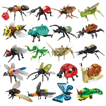 New Building Blocks Toy Children's Educational Puzzle Animal Assembly Model Boy Bee Dragonfly Insect Model Puzzle Gift 1