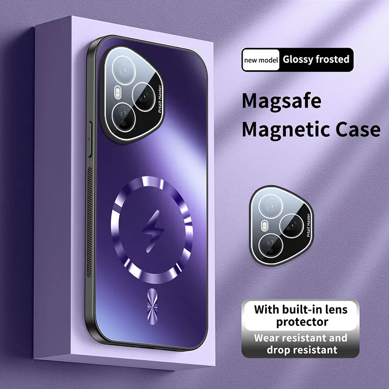 Magnetic Camera Lens Protective Matte Frosted Back Cover with MagSafe Wireless Charging Compatibility