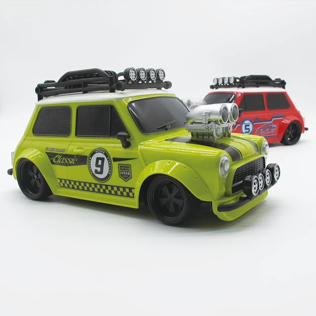 1:18 Retro Refitting MINI Car 4 channel Remote Control Car 27MHz RC Car High Speed Light Modified vehicle Model Car Toy For Kids 5