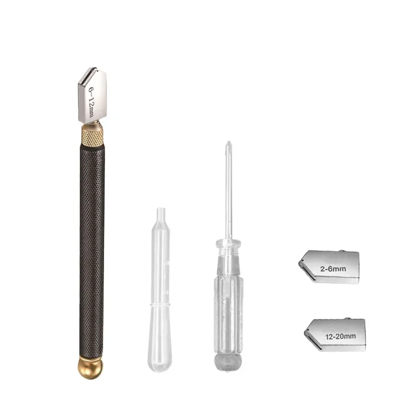 Glass Cutter TC-17 Glass Cutter Ceramic Tile Cutter Professional Glass Cutting Wheel with Metal Handle Cutting Hand Tool