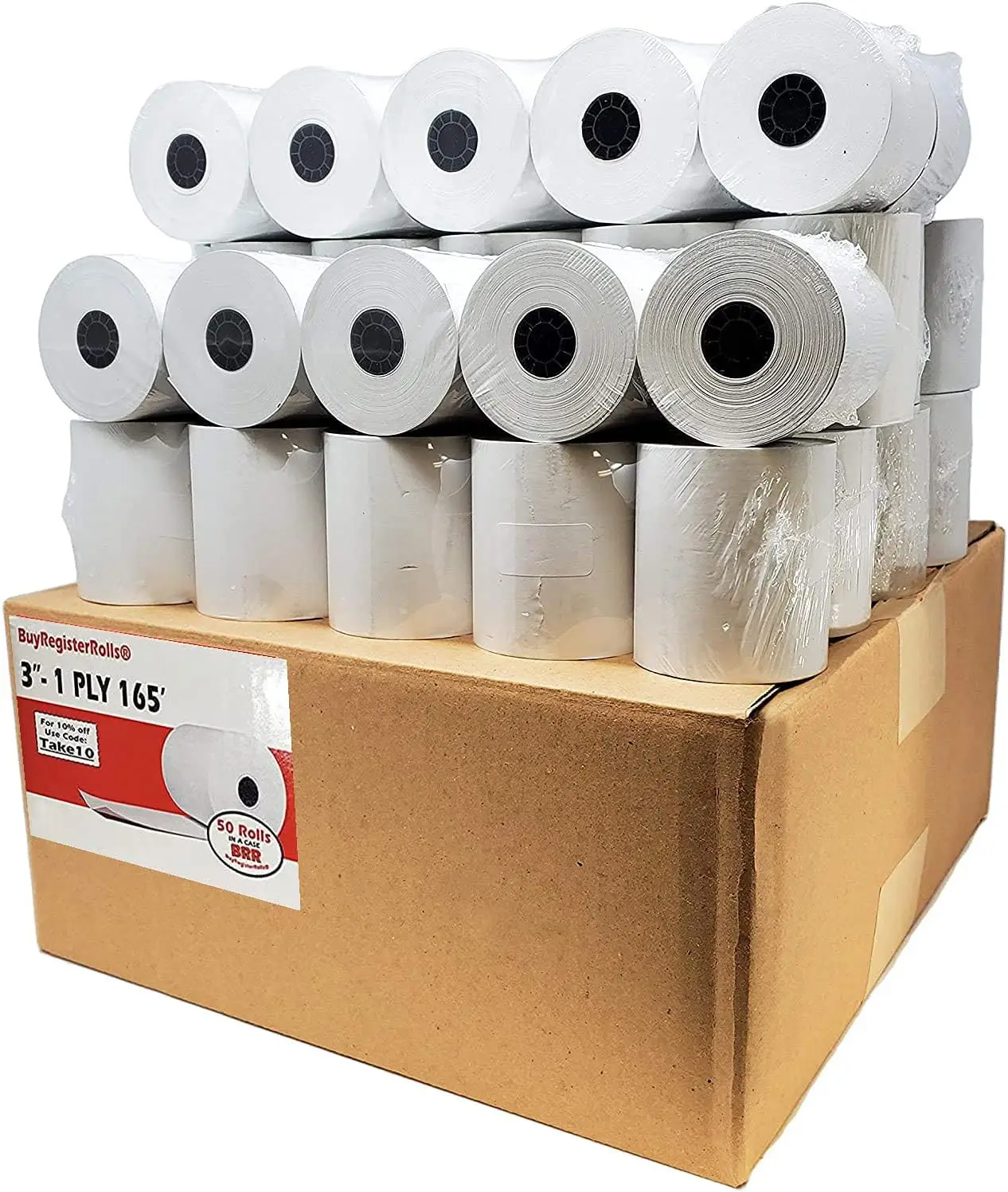 Star SP700 Kitchen Printer Paper (50 Rolls) 3" x 165' 1 Ply Bond (Non -Thermal) Receipt Paper POS Cash Register for TMU200