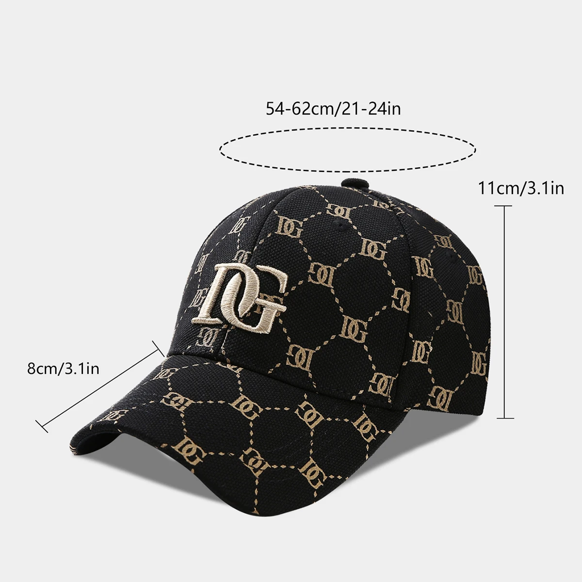 The New Korean Version of the Printed Letter Embroidered Cap Men's Trend All-Match Big Head Baseball Cap Women Show a Small Face