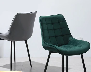 4Psc Nordic Household Dining Chair Modern Minimalist Dining Room Leisure Chair Italian Minimalist Luxury Backrest Soft Chair Ita