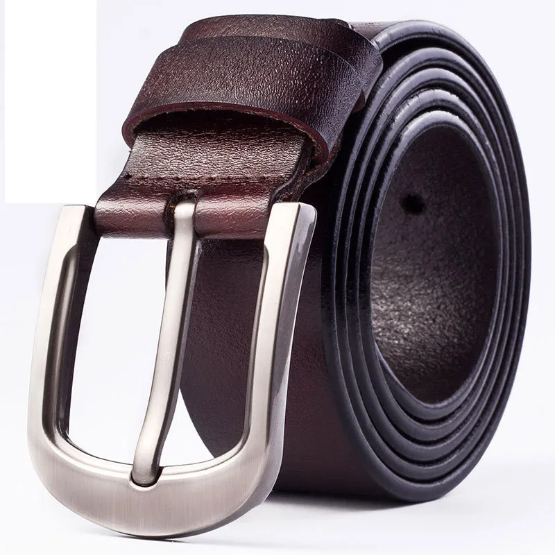 Leather Belt Waist Belt Mens Belt Pin Buckle Belt Men Cowhide Genuine Leather Jean Pin Buckle Belt