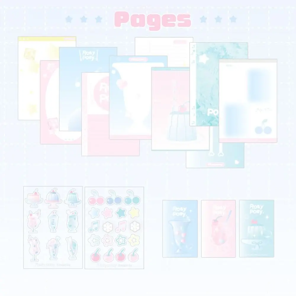 패션 PVC 노트북 프로스티 시리즈 루즈리프 노트패드 6링 바인더 다이어리 북