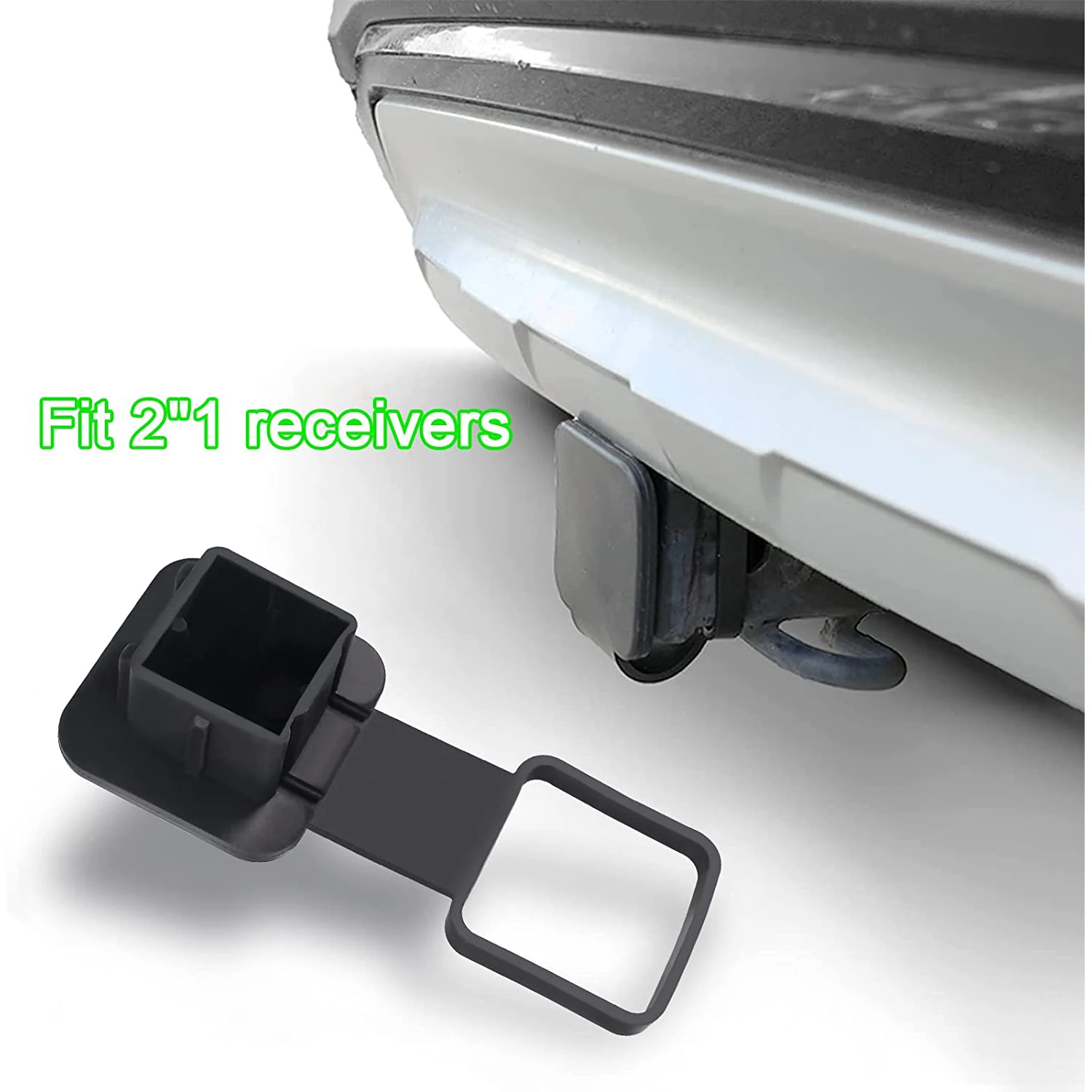 Trailer Hitch Tube Cover 2'' Rubber Hitch Tube Cover Plug Cap Insert 2 inch Receivers Class 3 4 5 for Dodge Ram Porsche Benz