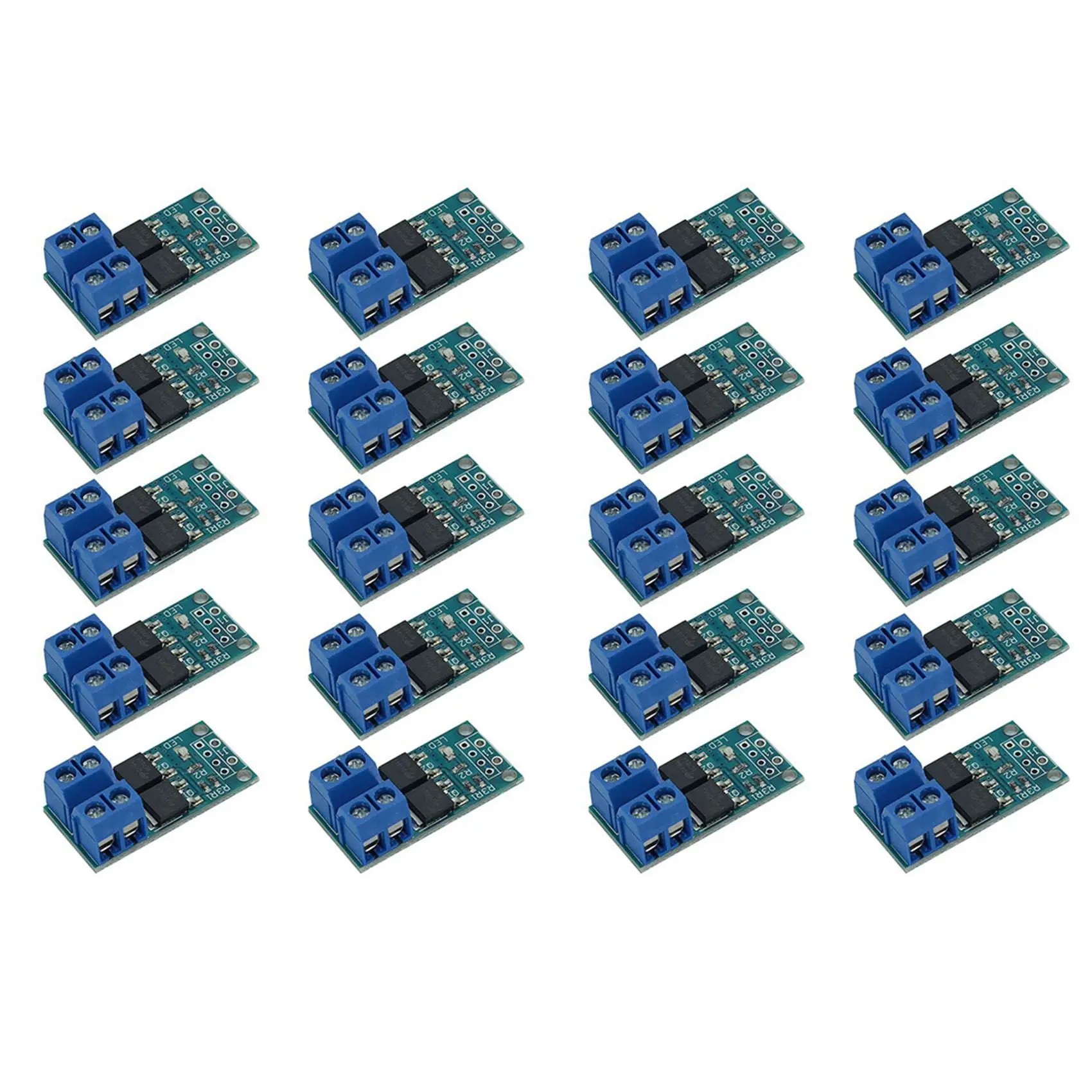 

20 PCS DC 5V-36V 15A(Max 30A) 400W Dual High-Power MOSFET Trigger Switch Drive Module 0-20KHz PWM Adjustment Electronic