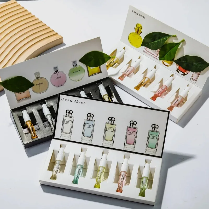 Set di profumi da donna 5*3ml, fragranza floreale fresca e a lunga durata, eau de toilette, confezione regalo, cinque pezzi a base vegetale_voghion.com