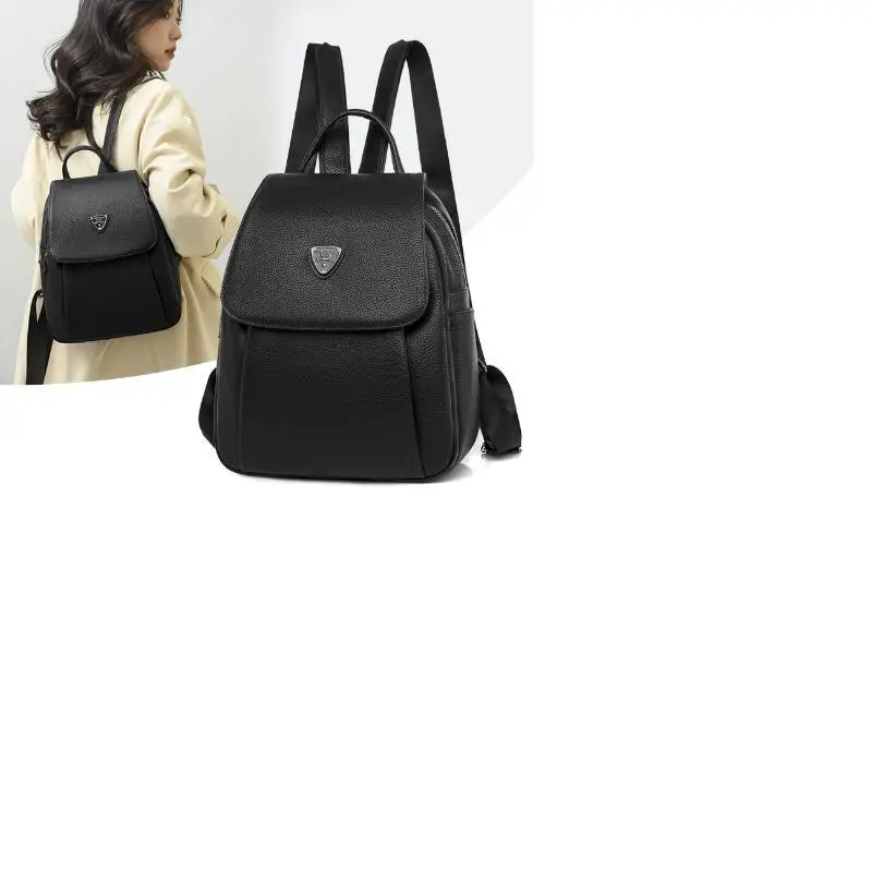 

Hot Sale High Quality Leather Backpack Women Fashion Luxury Travel Shoulder Bags Large Capacity School Bag Female Handbag