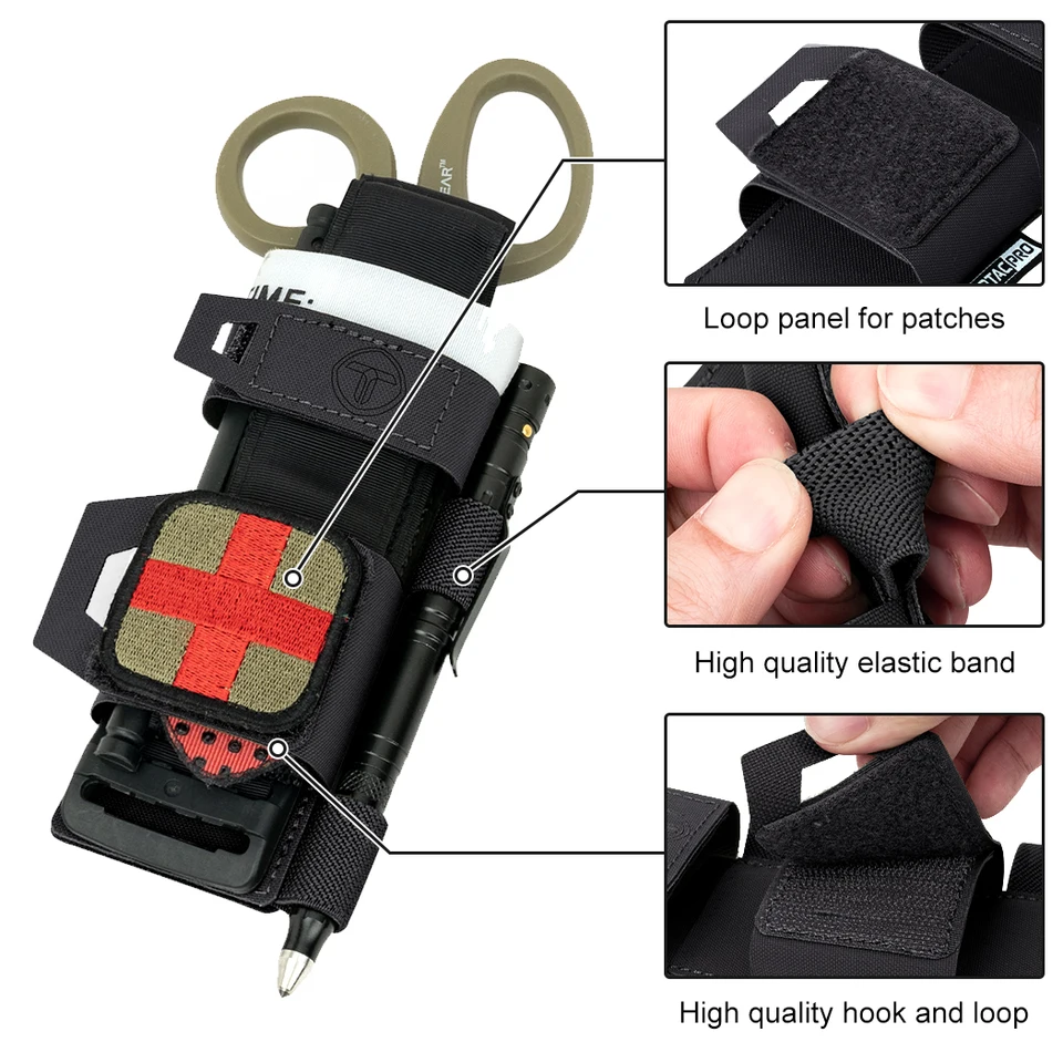 TOPTACPRO pochette de garrot tactique pochette de cisaillement pour traumatismes porte-ciseaux Molle 8525