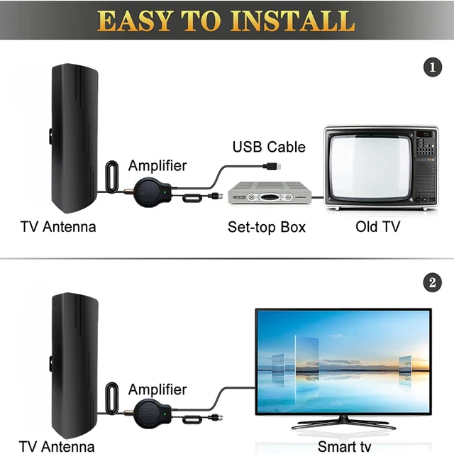 Antenna TV Digitale Interna 2024 Con Amplificatore Segnale 4K - Ricevi Canali HD Gratis Fino A 200km - Foto 10