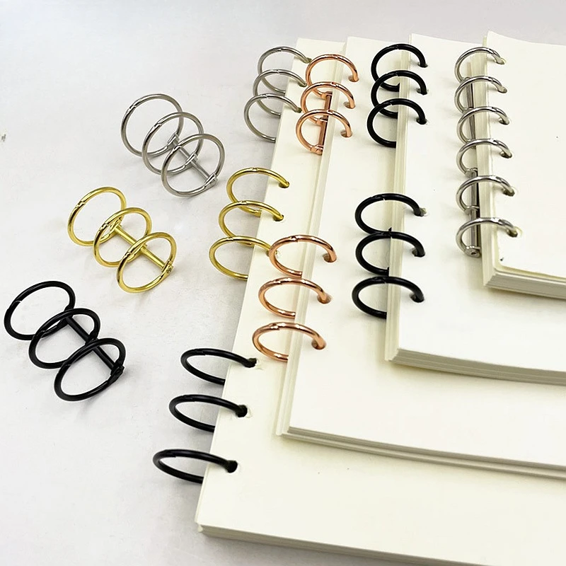 2pcs/lot 3 Rings Notebook Binding Ring Open Ring Loose-Button Binding Clip Binding Hoop Binding Ring DIY Notebook Accessories