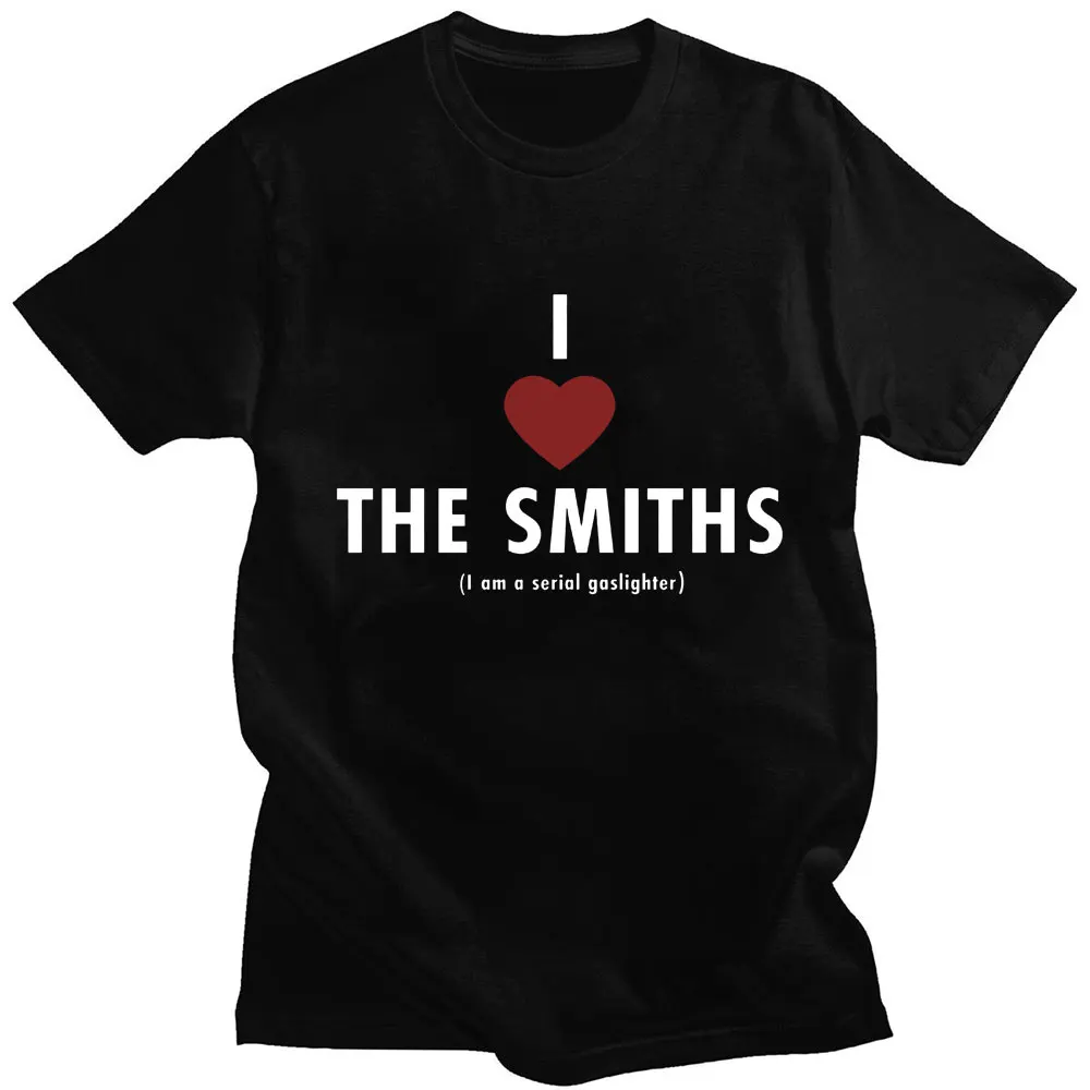 

Футболка с принтом «I Love The Smiths» для мужчин и женщин, хлопковая уютная Свободная рубашка с коротким рукавом, модная уличная одежда в стиле хип-хоп, унисекс