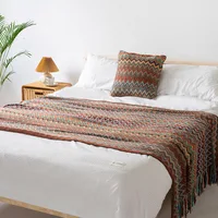 Taie d'oreiller floquée Boho, housse de coussin, doux, orange, vert, décoration de la maison, salon, chambre à coucher, 45cm, 45cm 4
