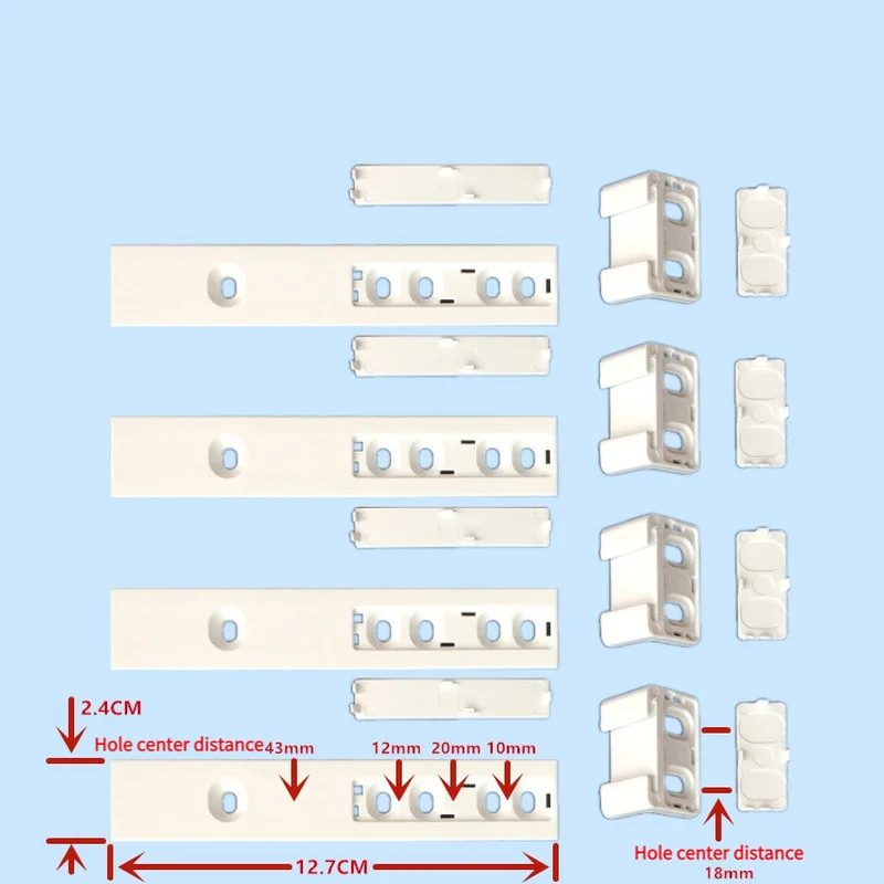 4pcs Freezer door plastic mounting bracket fixing slide kit for integrated fridge refrigerator door slide guide rail sliding
