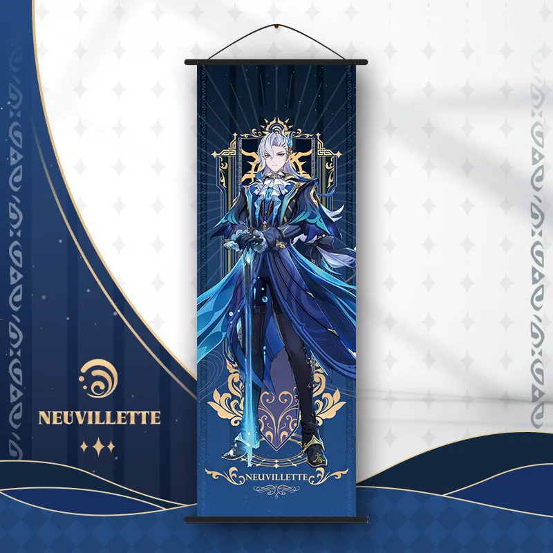 Genshin Impact Scroll Canvas Painting - Anime Wall Art Home Decor