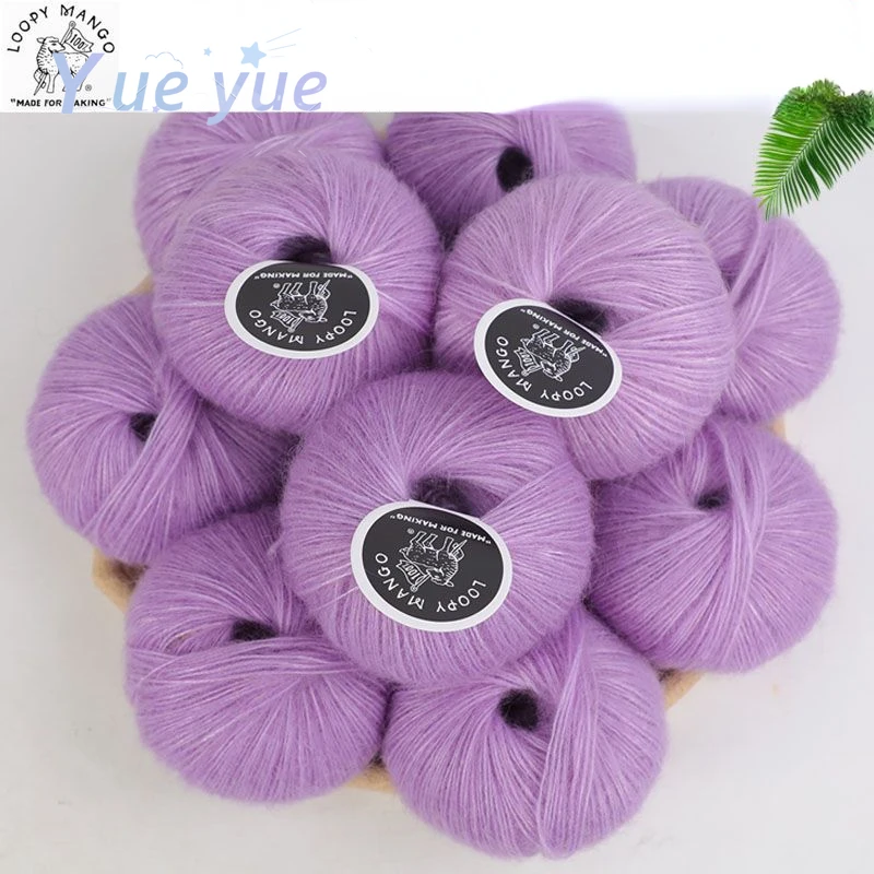 10 Groups Soft Mohair Yarn Knitting Angora Yarn for DIY Knitting,Fluffy Lace Yarn for Crocheting,Knitting Sweater,Scarf,Shawl 2