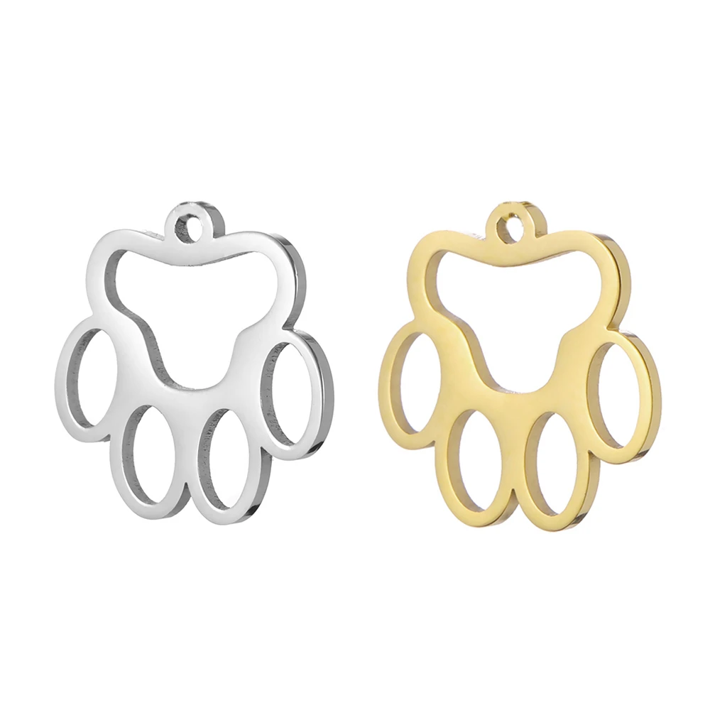 

5pcs/Lot Wholesale Cute Animals Pawprint Charms For Jewelry Making Stainless Steel Diy Handmade Necklace Pendants Accessories