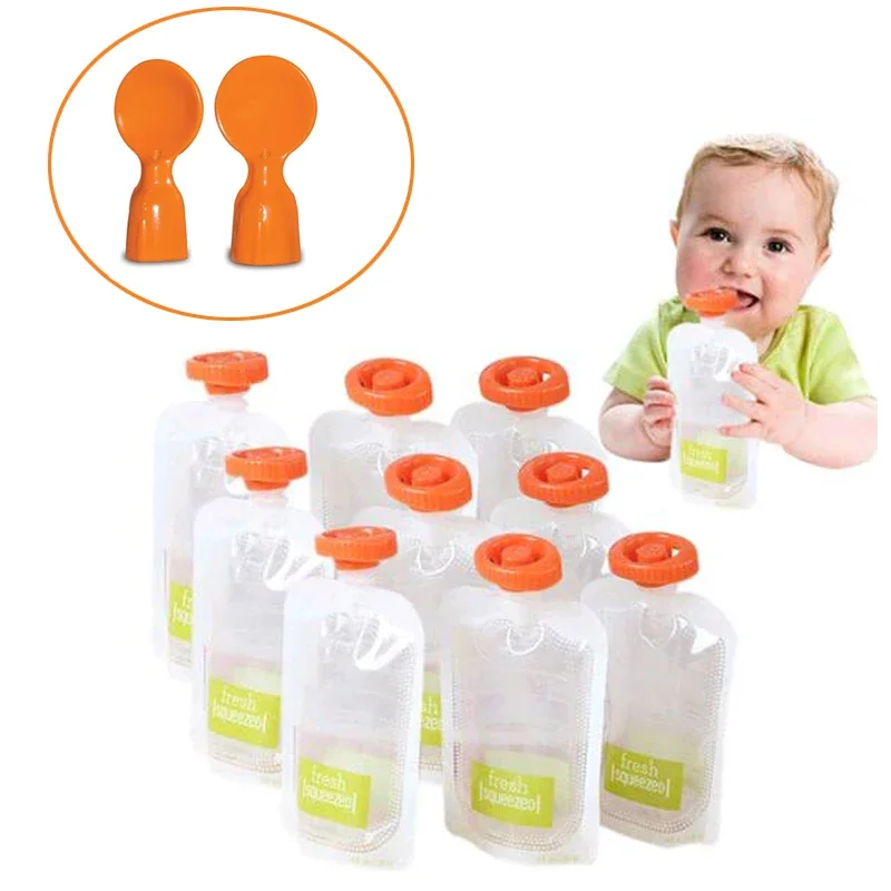 50Pcs Baby Food Storage Bag Make Organic Food Fresh For Baby Toddler Squeeze Fruit Juice Pouch Supplement Storage Bag Food Pouch Baby Food Storage Containers Breastmilk Storage Bags