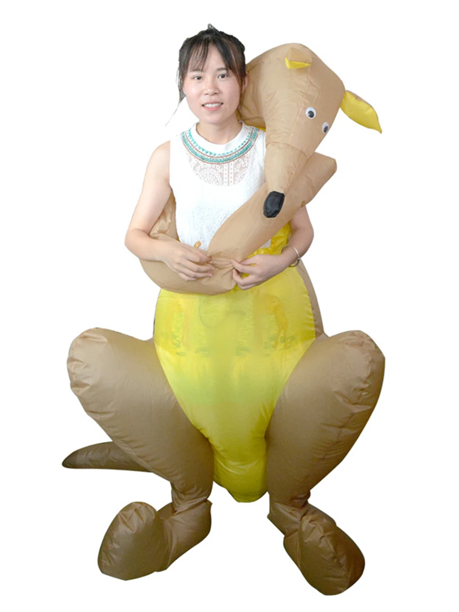 

JYZCOS Kangaroo Inflatable Costume Mascot Animal Full Body Suit Adult Cosplay Party Fancy Dress for Halloween Carnival Dress Up