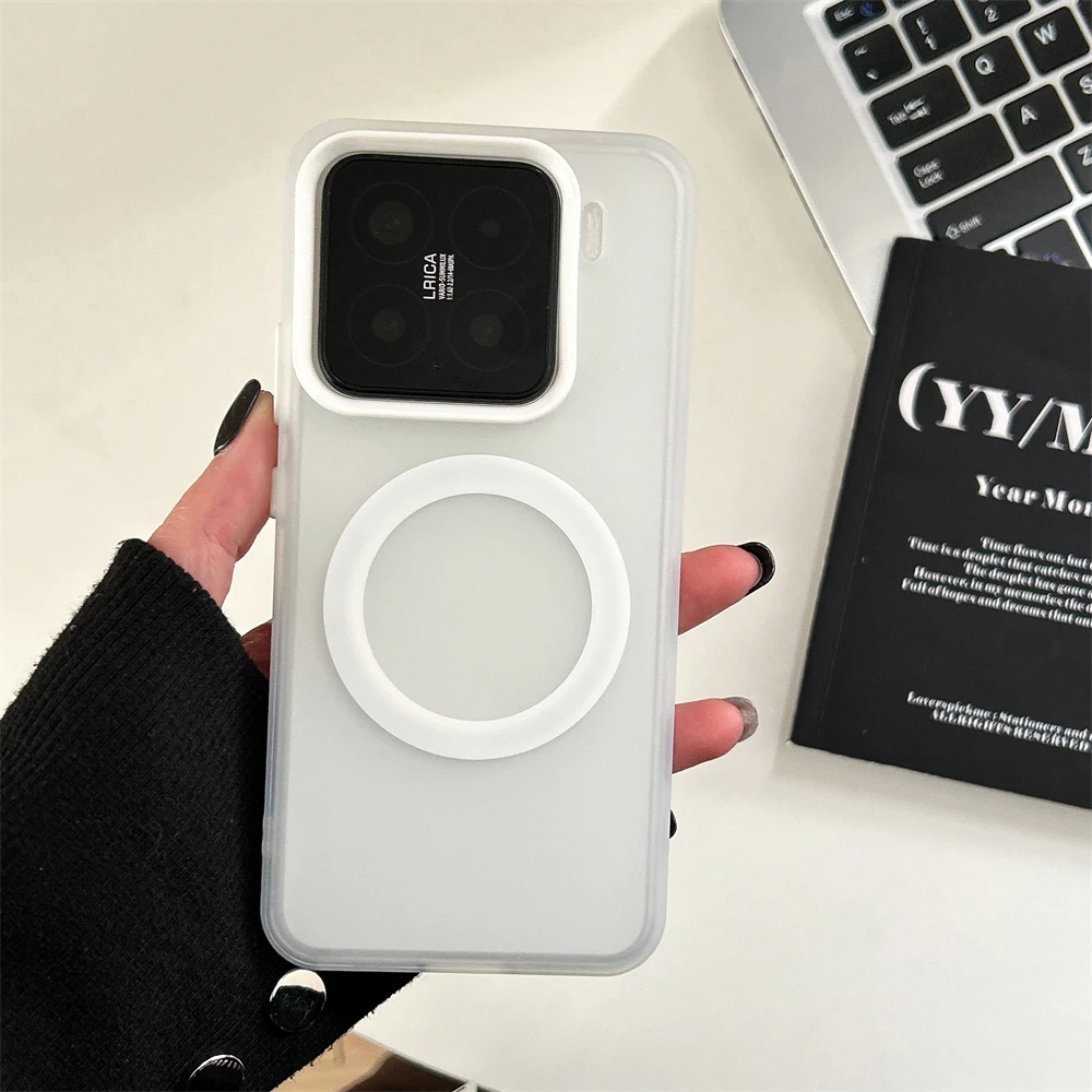 Armour Magnetic Translucent Phone Case with Colorful Camera Bumper