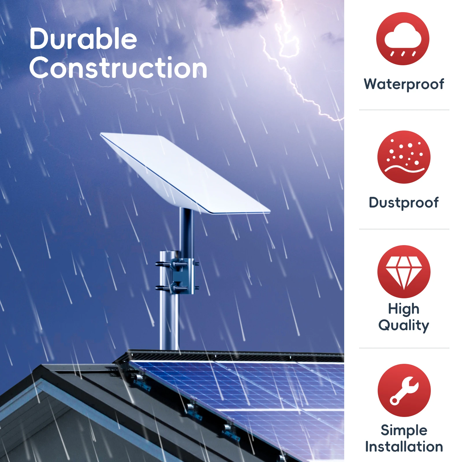 스타링크 Gen2 V2 안테나용 U-볼트 마운트 마스트 클램프, 내구성 강철 폴 브래킷, RV 요트 지붕용 위성 안테나 설치 키트