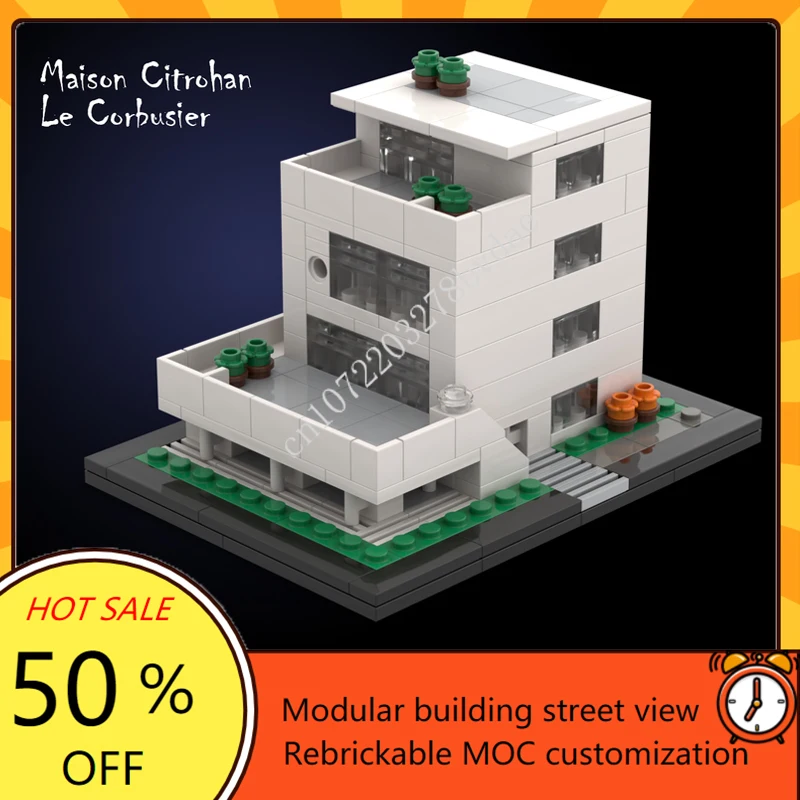 

244PCS Maison Citrohan of Le Corbusier Modular MOC Creative street view Model Building Blocks Education Assembly Model Toy Gifts