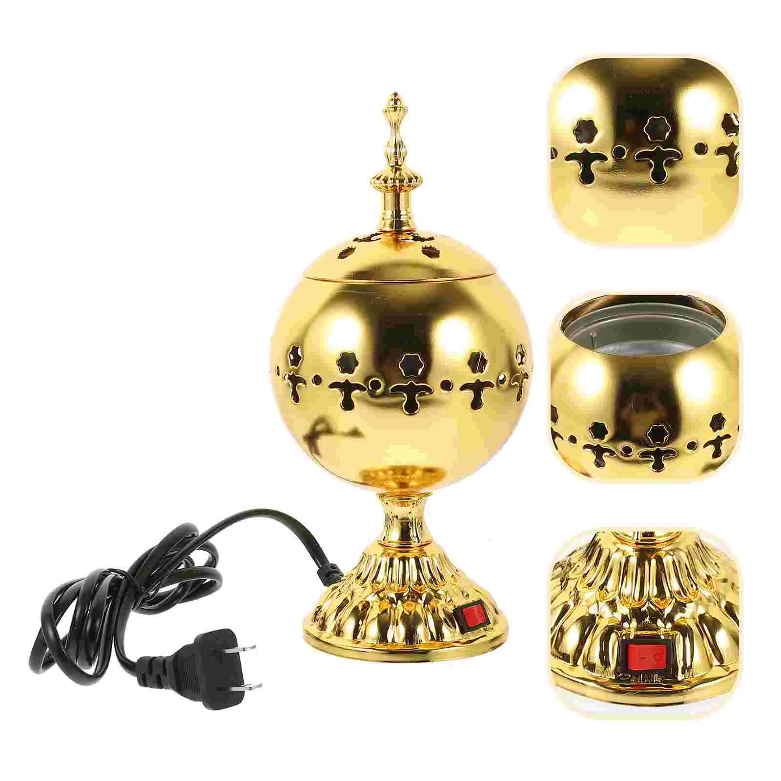 

Electric Metal Arabian Burner Desktop Censer Burner Home Decoration Vintage Aroma Burner