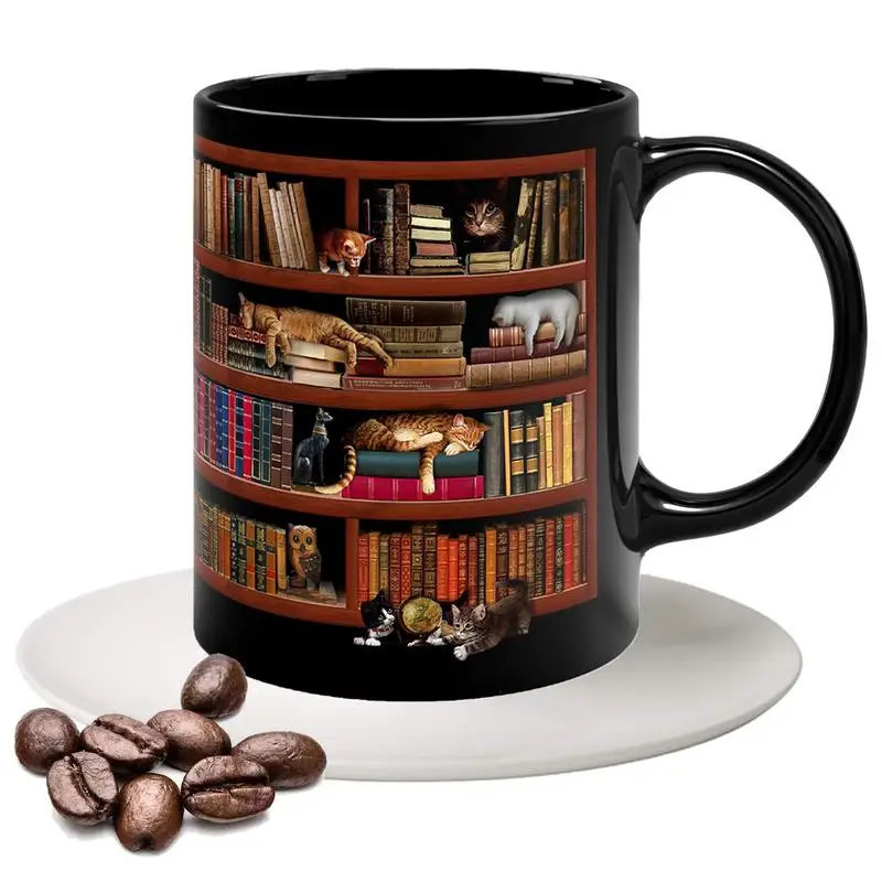 

3D книжная полка, кружка, книжная полка для библиотеки, чашка, книжная полка с котом, дизайнерская книжная кружка, Книжная кружка, Клубная кружка, новая кружка для кофе, мотивирующая цитата