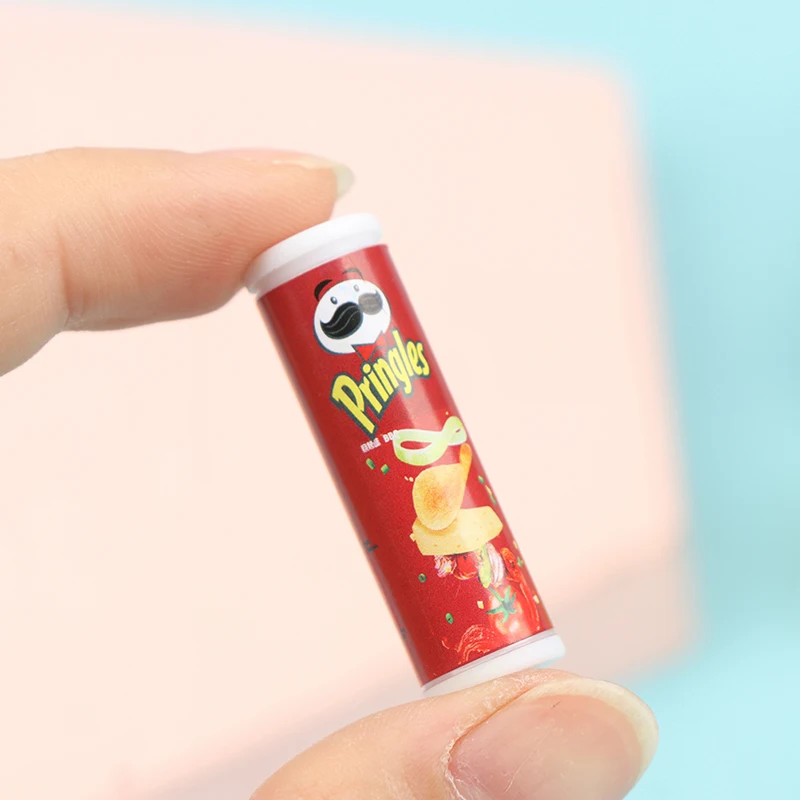 4pcs/set 1:12 Dollhouse Mini Canned Potato Chips Miniature Food Toy Model Shooting Props Excluding Potato Chips