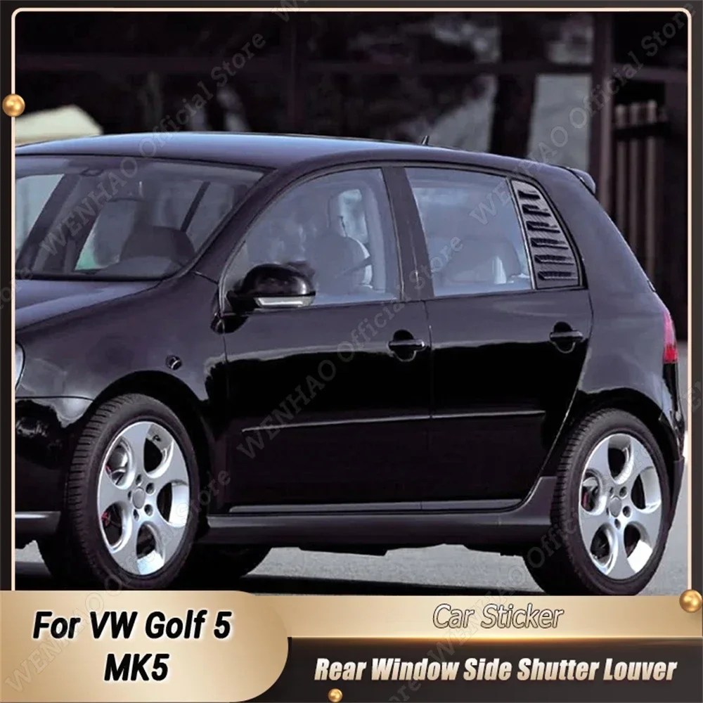 Car Lunotto Laterale Vent Shutter Louver Cover Sticker Body Kit Tuning Accessori Abs Per Vw Golf 5 Mk5 Gloss Black/Carbon Look