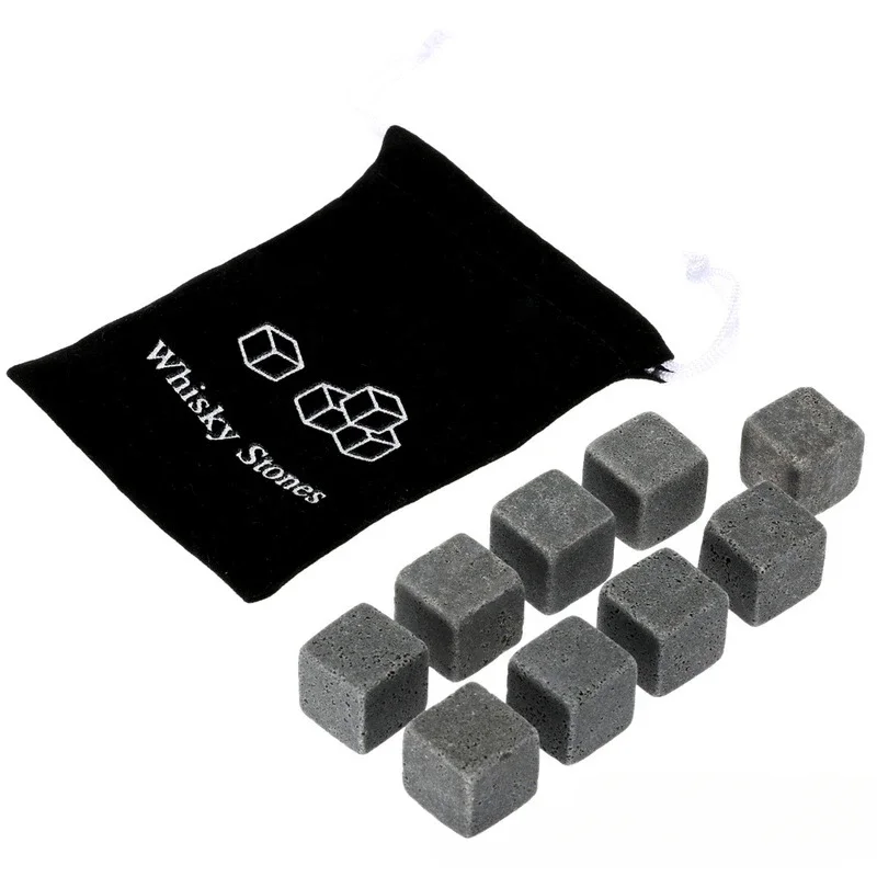 Natural Granite Whiskey Stones Sipping Ice Cube Whisky Stone Wine Rocks Cooler Wedding Gift Favor Christmas Bar Accessories whiskey stones