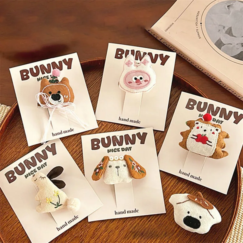 Kawaii Cartoon Bear Brooch For Clothes Badge Pins Cute Backpacks Girls Hair Clips Decoration Accessories Fabrics Jewelry Gifts