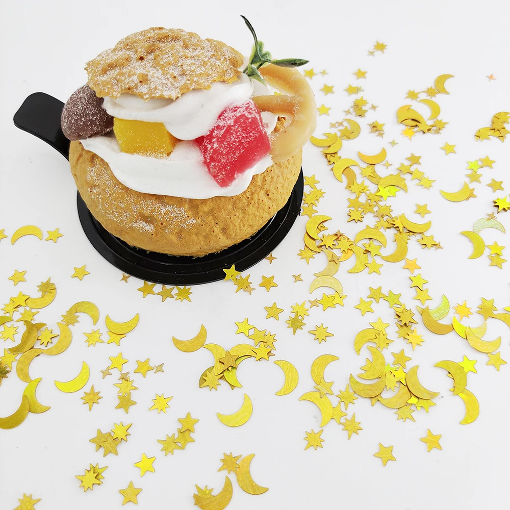 15 gr/beutel eid mubarek Konfetti Monds tern Silber Gold Party Plastik Geburtstag Hochzeits feier Konfetti für Party dekorationen liefert – Detail 6