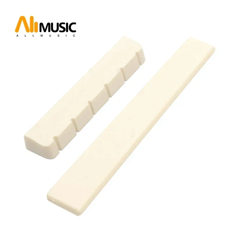 50pcs Classical Guitar Nut and Bridge Saddle Plastic 52MM 80MM Guitar Parts Ivory guitar nut