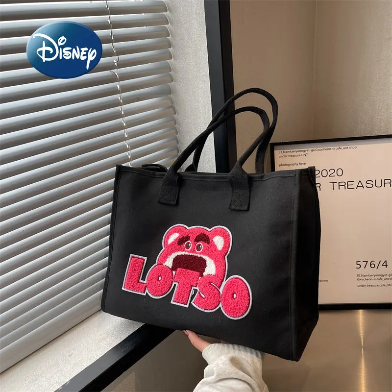

Новая женская сумка Disney с клубничным медведем, роскошная Брендовая женская сумка, вместительная многофункциональная мультяшная модная сум...