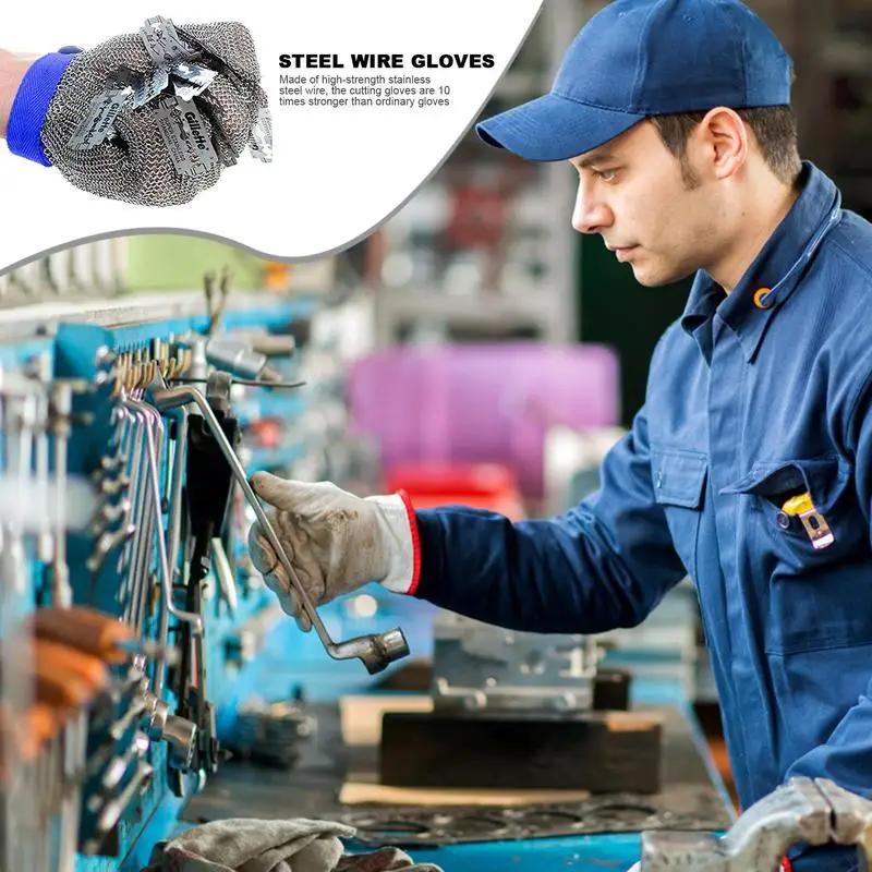 Cut Resistant Gloves Chef Cutting Steel Level 5 Protection Kitchen Safety Anti Cutting Meat Wood Carving Mandolin Slicing