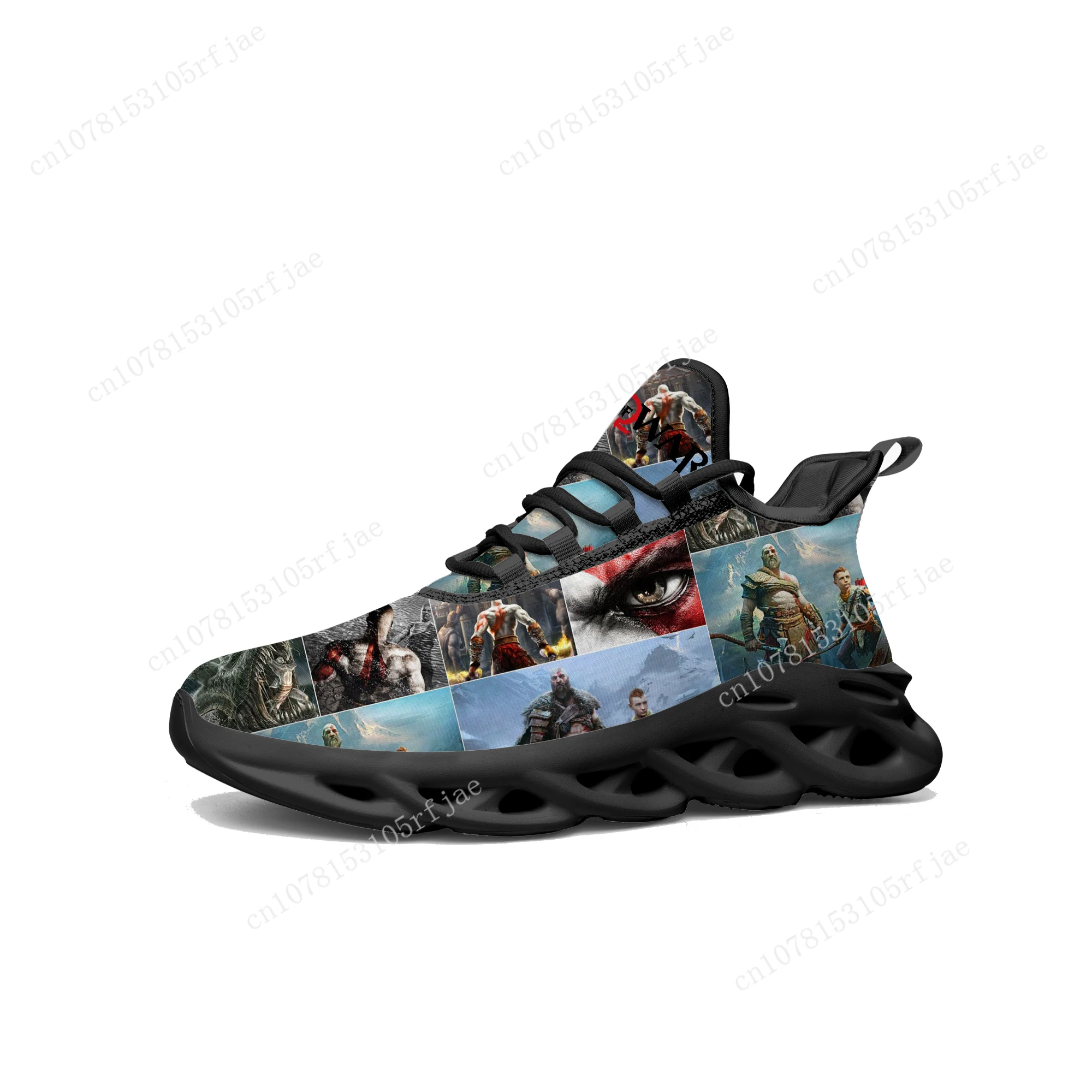 God of War Custom Flats Sneakers Cartoon Game Mens Womens Teenager Sports Running Shoes High Quality Tailor Made Lace Up Shoes