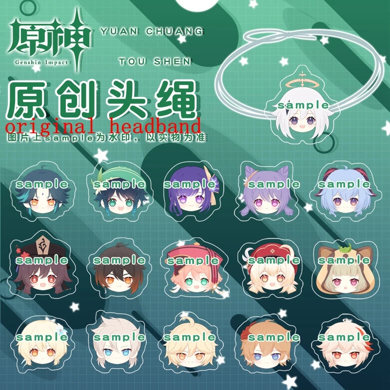 

New Game Genshin Impact Anime Around Cute Fan XIAO Two-Dimensional Headwear VENTI Head Rope Accessories